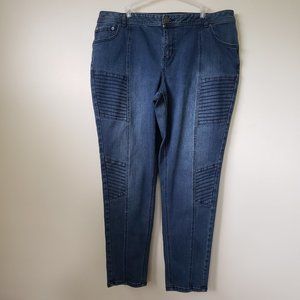 LANE BRYANT Genius Fit Seamed Moto Skinny Jeans 20